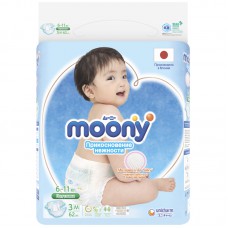 Moony Extra Soft Подгузники M62 (6-11кг) 62шт