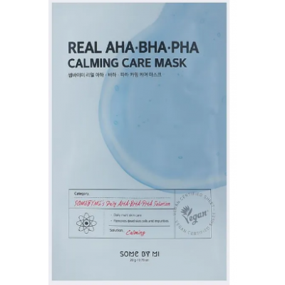 SOME BY MI Успокаивающая тканевая маска для лица с кислотами REAL AHA-BHA-PHA CALMING CARE MASK 20г