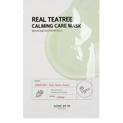 SOME BY MI Успокаивающая тканевая маска для лица с экстрактом чайного дерева REAL TEATREE CALMING CARE MASK 20г