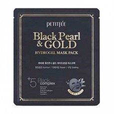 Petitfee Гидрогелевая маска для лица с черным жемчугом Black Pearl & Gold Hydrogel Mask Pack 32г