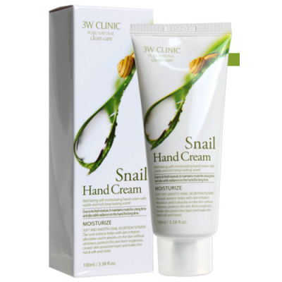 3W CLINIC Увлажняющий крем для рук с муцином улитки Moisturizing Snail Hand Cream 100мл