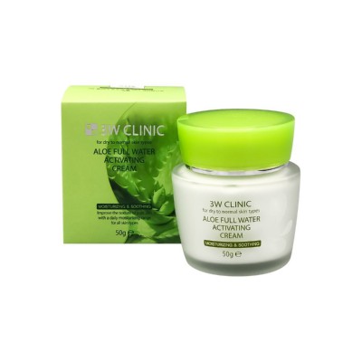 3W CLINIC Увлажняющий крем с экстрактом алоэ вера Aloe Full Water Activating Cream 50г