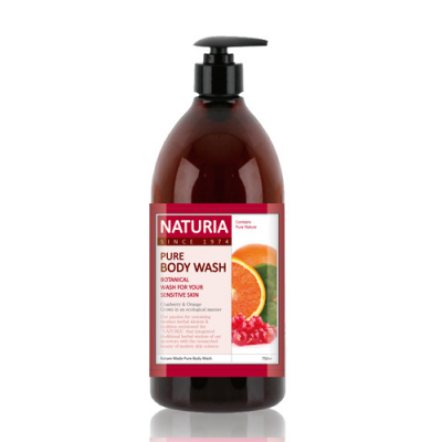 NATURIA Гель для душа КЛЮКВА/АПЕЛЬСИН Pure Body Wash (Cranberry & Orange) 750мл