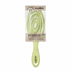 SOLOMEYA Расческа био для волос подвижная ЗЕЛЕНАЯ Detangling bio hair brush Green