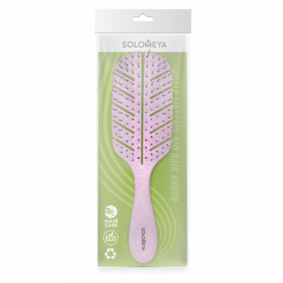 SOLOMEYA Расческа био для волос подвижная СВЕТЛО-РОЗОВАЯ Scalp massage bio hair brush Light pink